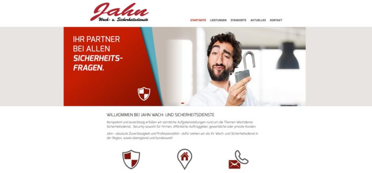 Erstrahlt im neuen Design: www.jahn-wachdienst.de